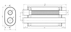 Universal E013 elliptical Ljuddämpare for use with a throttle