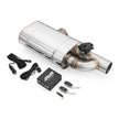 Set of transverse through silencers with electric valve EV04