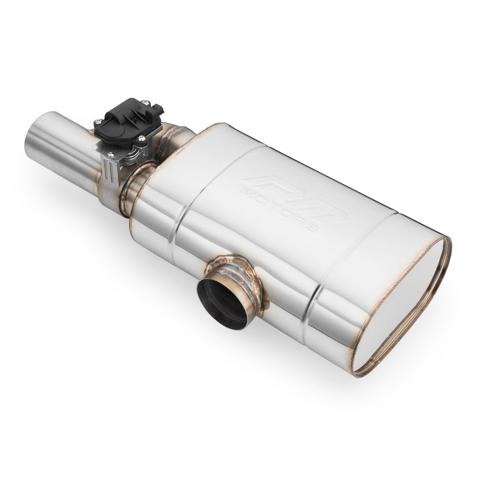 Set of transverse through silencers with electric valve EV04