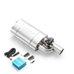 Through-flow Ljuddämpare with embossing and electric valve