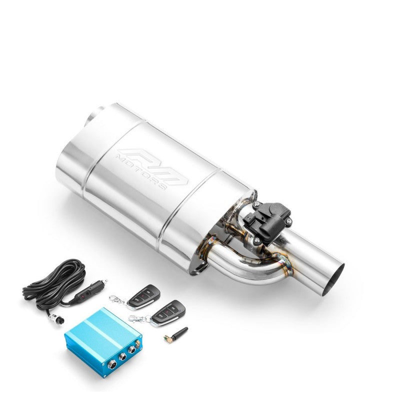 Through-flow Ljuddämpare with embossing and electric valve