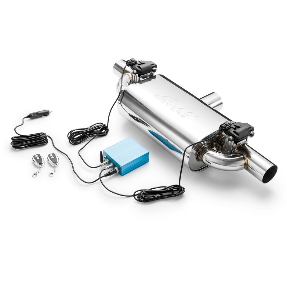 Transverse straight-through Ljuddämpare with electric valve E600