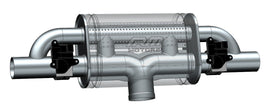 Transverse straight-through Ljuddämpare with electric valve E600
