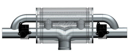 Transverse straight-through Ljuddämpare with electric valve E600