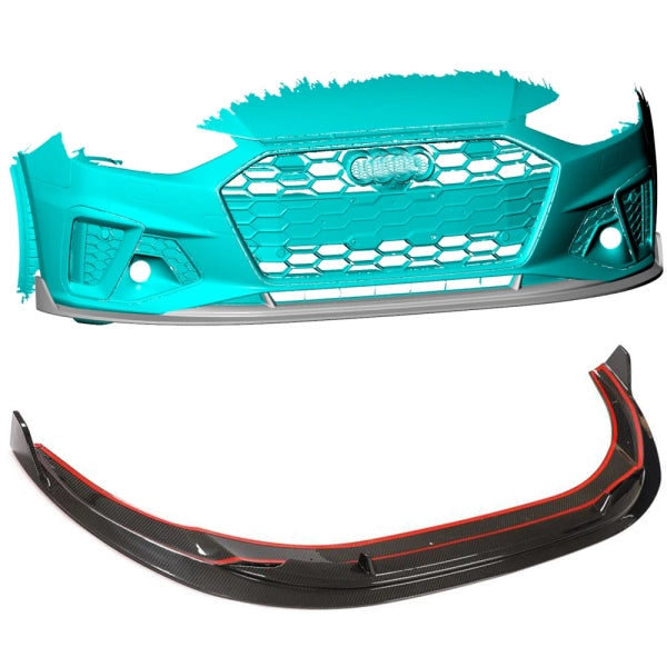 Frontsplitter i carbon för Audi A4/S4 B9.5 Sedan S line 2020–2024