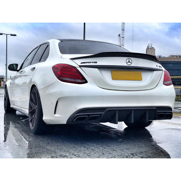 Bagageluckespoiler i carbon PSM-stil för Mercedes-Benz C43/C63 AMG W205 Sedan