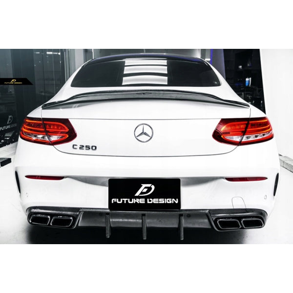PSM bakvinge i blank carbon för Mercedes-Benz C-klass W205 Coupé (variant 2) – bild 4