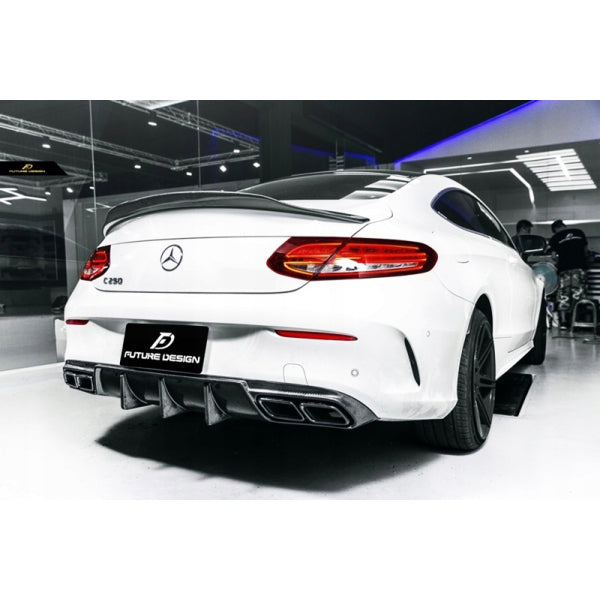 PSM bakvinge i blank carbon för Mercedes-Benz C-klass W205 Coupé (variant 2) – bild 6