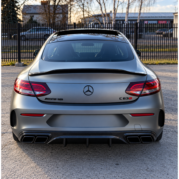PSM bakvinge i blank carbon för Mercedes-Benz C-klass W205 Coupé (variant 2)
