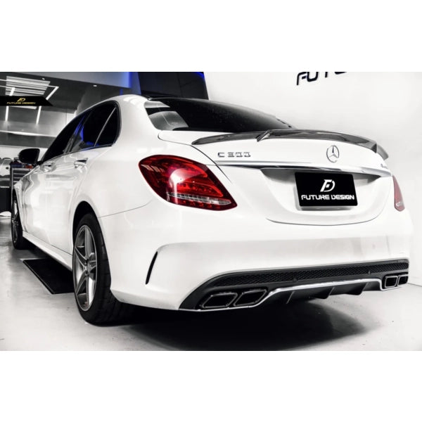 Bagageluckespoiler i carbon C63 AMG-stil för Mercedes-Benz C-klass W205 Sedan