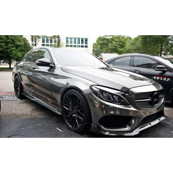 Sidokjolar i carbon för Mercedes-Benz C-klass W205 Sedan (AMG-paket/C43/C63)