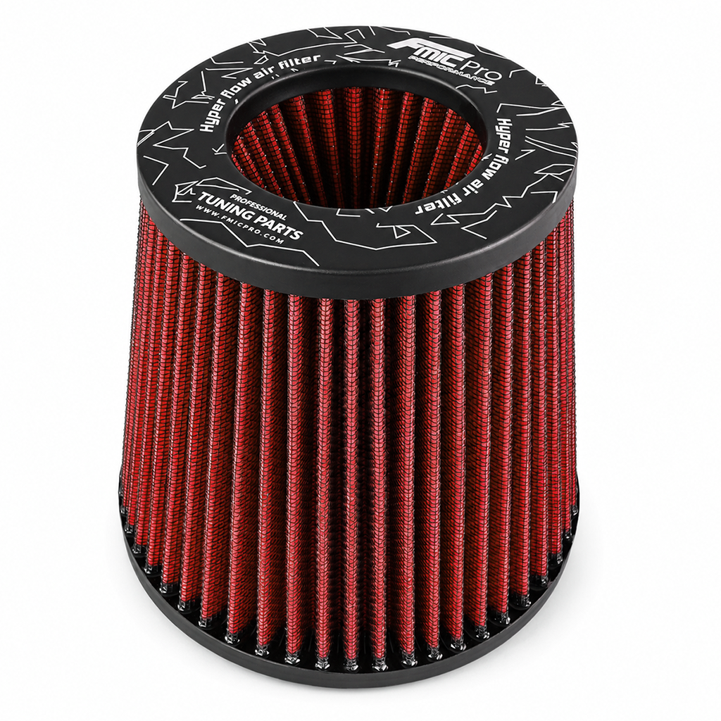 FMIC.Pro koniskt luftfilter 102 mm anslutning, längd 150 mm – röd