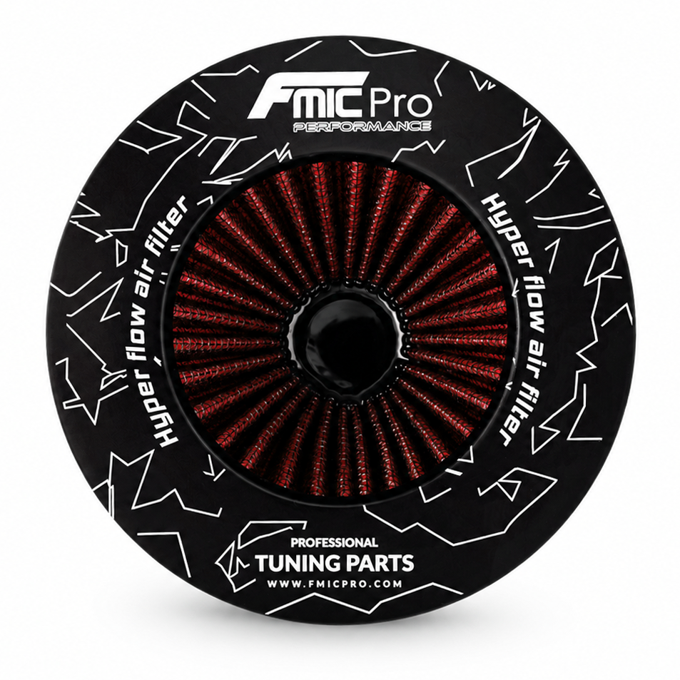 FMIC.Pro koniskt luftfilter 102 mm anslutning, längd 150 mm – röd