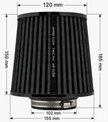 FMIC.Pro koniskt luftfilter 102 mm anslutning, längd 150 mm röd – bild 7