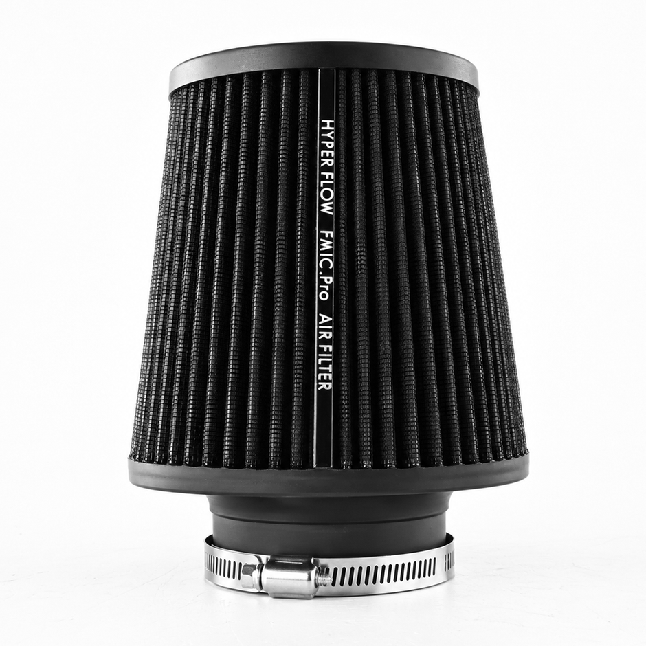 FMIC.Pro koniskt luftfilter 76 mm anslutning, längd 150 mm svart – bild 5