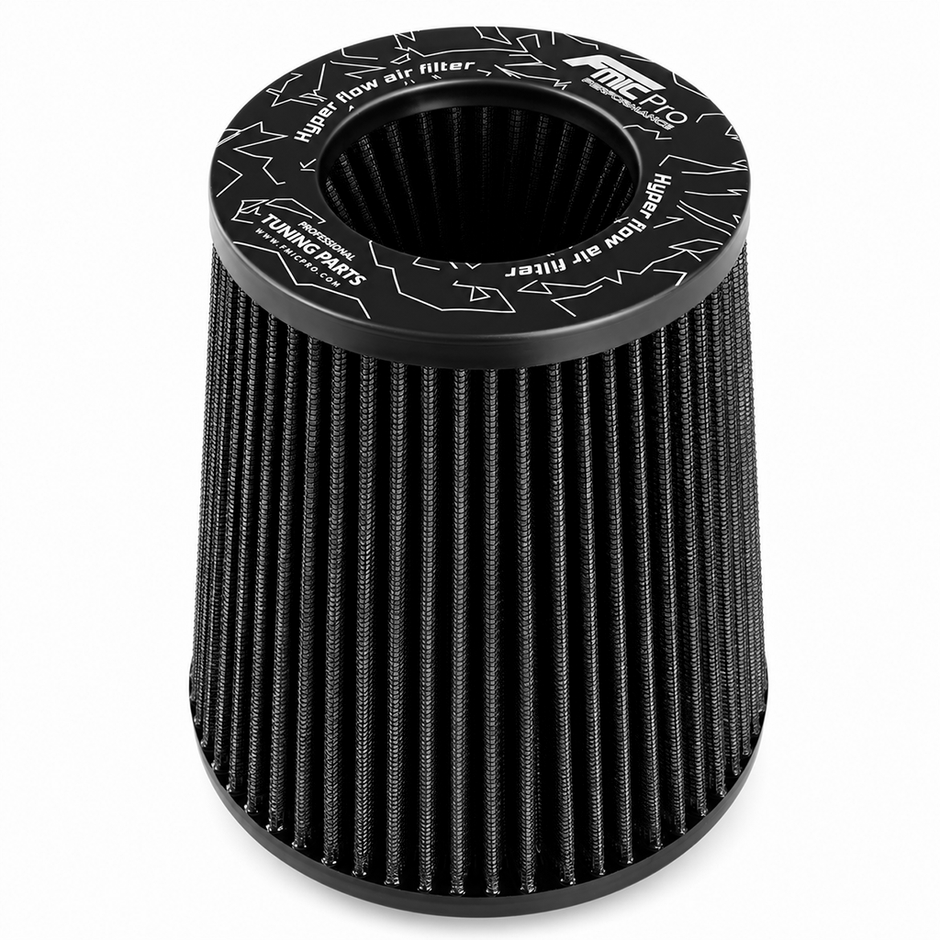 FMIC.Pro koniskt luftfilter 76 mm anslutning, längd 175 mm svart – bild 3