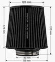 FMIC.Pro koniskt luftfilter 80 mm anslutning, längd 175 mm svart – bild 7