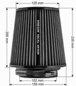 FMIC.Pro koniskt luftfilter 102 mm anslutning, längd 200 mm svart – bild 7