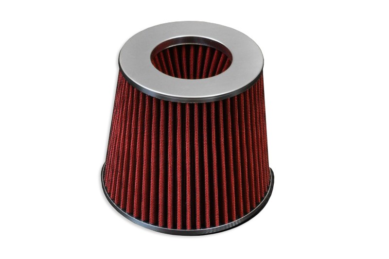 FMIC koniskt luftfilter 89 mm anslutning – röd
