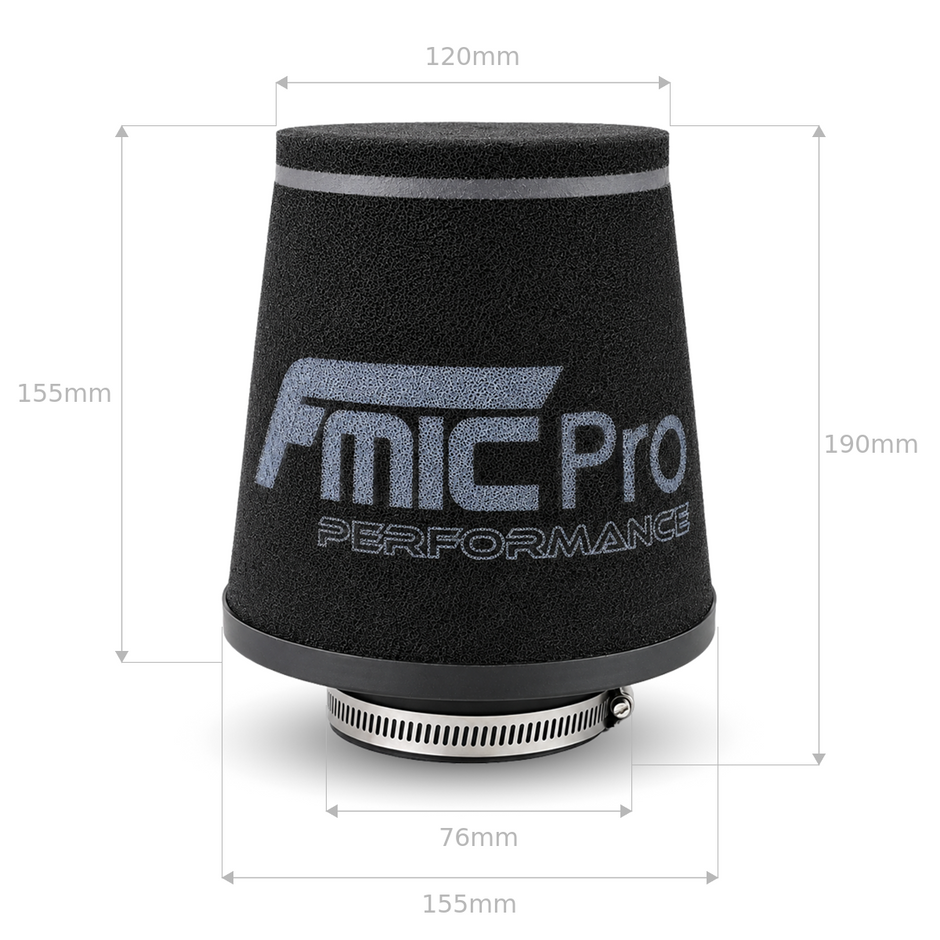 FMIC.Pro koniskt skumfilter 76 mm anslutning, längd 155 mm – bild 6