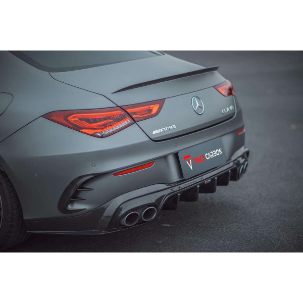 TAKD spoilerfenor till bakre stötfångare i Dry Carbon för Mercedes-Benz CLA 35 AMG C118