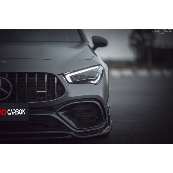TAKD canards till främre stötfångare i Dry Carbon för Mercedes-Benz CLA 45 AMG C118