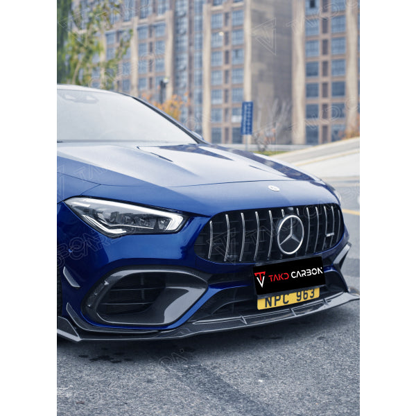 TAKD dekorlister till främre stötfångare i Dry Carbon för Mercedes-Benz CLA 45 S AMG C118