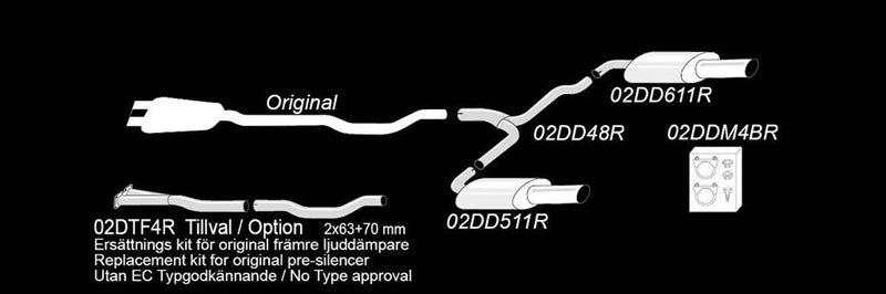Volvo V70 III / XC 70 II B 2007-2017 Duplex Sportavgassystem TA Technix