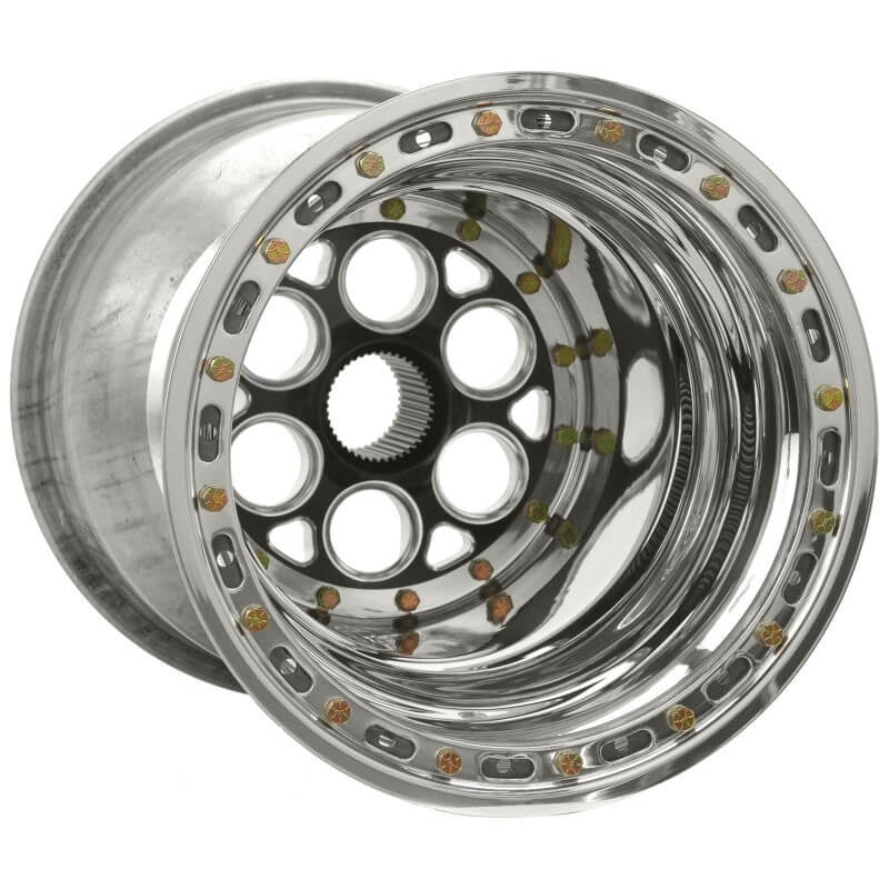 WELD Magnum Sprint 15x17 – Fälg, 42-Spline Svart/Polerad/Polerad/OBL - Polerad Cover (Art.nr wel735B-51756-6)